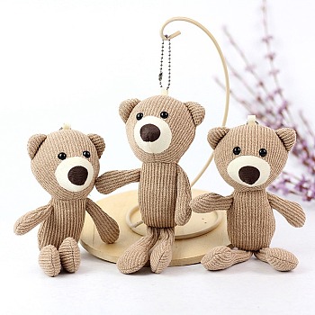 Cartoon PP Cotton Plush Simulation Soft Stuffed Animal Toy Bear Pendants Decorations, for Girls Boys Gift, Tan, 240mm