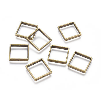 Tibetan Style Beads, Lead Free & Cadmium Free & Nickel Free, Antique Bronze Color, Square Ring, 20x20x4mm, Hole: 1mm