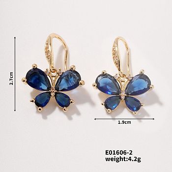 Exquisite Butterfly Ear Decor for Trendy Fashion Earlobe Design, Golden, Blue, 27x19mm