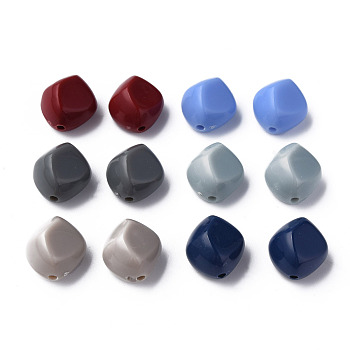 Opaque Acrylic Beads, Nuggets, Mixed Color, 15.5x14x11mm, Hole: 1.8mm, about 380pcs/500g