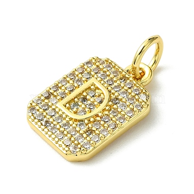 Rack Plating Brass Micro Pave Clear Cubic Zirconia Charms(KK-G501-01D-G)-2