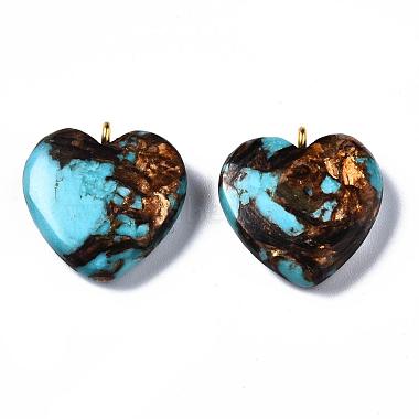 Assembled Bronzite and Synthetic Turquoise Pendants(X-G-T111-04C)-6