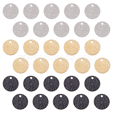 Mixed Color Flat Round Stainless Steel Charms