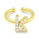 Rack Plating Brass Open Cuff Rings for Women(RJEW-F162-01G-K)-2