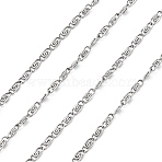 Tarnish Resistant 304 Stainless Steel Lumachina Chains, Snail Chains, Decorative Chains, Soldered, Stainless Steel Color, 2x0.4mm(CHS-K002-21A)