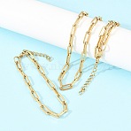 304 Stainless Steel Link Paperclip Chain Bracelet & Necklace Jewelry Sets, with Lobster Claw Clasps, Ion Plating(IP), Real 18K Gold Plated, 570mm(SJEW-L199-05G)