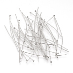 Tarnish Resistant 304 Stainless Steel Ball Head Pins, Stainless Steel Color, 40x0.7mm, 21 Gauge, Head: 12mm, about 83pcs/10g(X-STAS-Q218-02C)