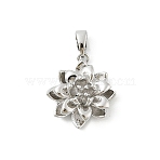 Brass Pendants, Cadmium Free & Nickel Free & Lead Free, Flower Charms, Platinum, 16.5x15.5x6mm, Hole: 5x2.5mm(KK-E791-11P)