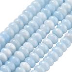 2 Strands Natural White Jade Beads Strands, Dyed, Rondelle, Light Sky Blue, 8x5mm, Hole: 1mm, about 74pcs/strand, 15.15 inch(38.5cm)(G-PA0001-23D)