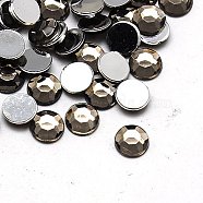 Imitation Taiwan Acrylic Rhinestone Cabochons, Faceted, Half Round, Dark Gray, 3x1mm, about 10000pcs/bag(GACR-A002-3mm-23)