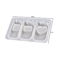 Quicksand Molds, Keychain Silicone Shaker Molds, for UV Resin, Epoxy Resin Craft Making, Telephone Pattern, 90x140x11mm(SIMO-PW0005-05B)