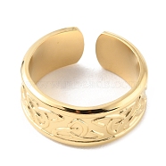 304 Stainless Steel Sailor's Knot Open Cuff Rings, Real 14K Gold Plated, Inner Diameter: 17mm(RJEW-D002-25G)