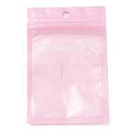 Plastic Packaging Yinyang Zip Lock Bags, Bowknot Print Top Self Seal Pouches, Rectangle, Pink, 12x8x0.15cm, Unilateral Thickness: 2.5 Mil(0.065mm)(OPP-D003-03B)