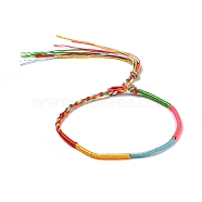 Polyester Braided String Cord Bracelet, Adjustable Friendship Bracelet for Men Women, Colorful, 14~14-1/8 inch(35.5~36cm)(BJEW-I306-01B)