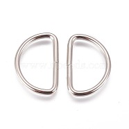 Iron D Rings, Buckle Clasps, For Webbing, Strapping Bags, Garment Accessories, Platinum, 20.5x31.5x2.7mm, Inner Diameter: 26x15mm(X-IFIN-WH0051-08P)