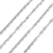 304 Stainless Steel Lumachina Chains, Snail Chains, Decorative Chains, Soldered, Stainless Steel Color, 2x0.4mm(CHS-K002-21A)
