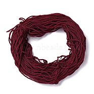 Polyester Cord, Twisted Cord, Dark Red, 5mm, about 97~100m/bundle(NWIR-P021-008)