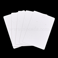 Rectangle Paper One Pair Earring Display Cards with Hanging Hole, Jewelry Display Card for Pendants and Earrings Storage, White, 9x6x0.06cm, Hole: 6mm and 1.6mm(CDIS-YW0001-04)
