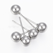 201 Stainless Steel Ball Stud Earrings, with 304 Stainless Steel Pin, Hypoallergenic Earrings, Stainless Steel Color, 18mm, Pin: 0.8mm(STAS-H413-02P-C)