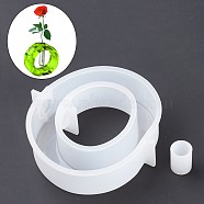 Vase Silicone Molds, for Plant Propagation Hydroponic Plants, Resin Casting Molds, Epoxy Resin Making, Oval, White, 142x140x39mm(DIY-K040-01)