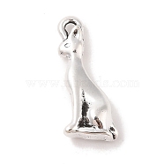 Tibetan Style Alloy Pendants, Fox, Cadmium Free & Lead Free, Antique Silver, 19x8x4mm, Hole: 1.5mm(X-TIBE-Q050-72AS-LF)