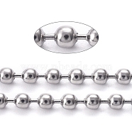 304 Stainless Steel Ball Chains, Stainless Steel Color, 2.5mm(X-CHS-F009-01C-P)