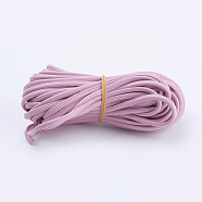 PU Leather Cords, for Jewelry Making, Round, Pink, 3mm, about 10yards/bundle(9.144m/bundle)(LC-L005-05)