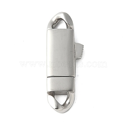 316 Surgical Stainless Steel Bayonet Clasps, Stainless Steel Color, 28.5x9.5x4mm, Hole: 3x3mm(STAS-H234-12P-02)