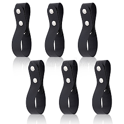 PU Leather Belt Whip Holder, Whip Waist Strap, with Platinum Iron Snap Button, Black, 1450x30x10mm(DIY-WH0591-544B)