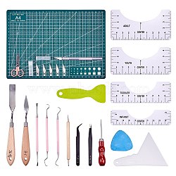 16Pcs Weeding Tools set, with Plastic Scraper Tool, Steel Carving Knifes, Anti-static Tweezers, Iron Scissor, Stainaless Probe, Iron Bead Awls, Stainless Steel Paints Palette Scraper Spatula Knives, Mixed Color, 12.5x4.8x0.2cm(TOOL-SZ0001-15)