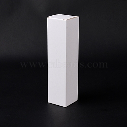 Cardboard Paper Gift Box, for Cookies, Goodies, Gift Storage, Rectangle, White, 4.1x4.1x16.5cm(CON-C019-02E)