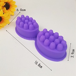 DIY Massage Bar Soap Silicone Molds, 2 Cavities, for Soap Making, Blue Violet, 168x60x39mm(SIMO-PW0001-002B)
