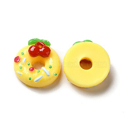 Opaque Resin Imitation Food Decoden Cabochons, Donut, Yellow, 19~20x8~10.5mm(CRES-M014-01B)