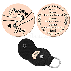 2Pcs 2 Style PU Leather Guitar Clip, with Stainless Steel Ring & Commemorative Coins, for DIY Musical Instrument Accessories, Palm Pattern, 1pc/sytle(AJEW-CN0001-21M)