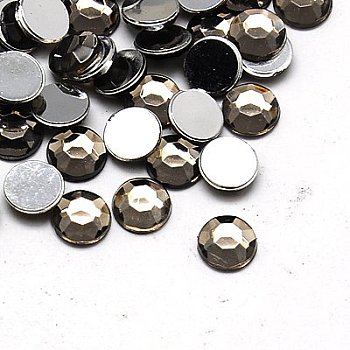 Imitation Taiwan Acrylic Rhinestone Cabochons, Faceted, Half Round, Dark Gray, 3x1mm, about 10000pcs/bag