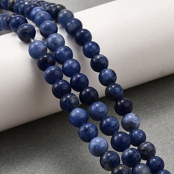 Natural Sodalite Round Beads Strands, 10mm, Hole: 1mm, about 37pcs/strand, 14.7 inch
