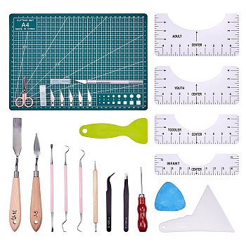 16Pcs Weeding Tools set, with Plastic Scraper Tool, Steel Carving Knifes, Anti-static Tweezers, Iron Scissor, Stainaless Probe, Iron Bead Awls, Stainless Steel Paints Palette Scraper Spatula Knives, Mixed Color, 12.5x4.8x0.2cm