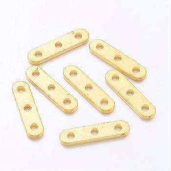 Alloy Spacer Bars, Lead Free & Cadmium Free & Nickel Free, Golden, 24x6x2mm, Hole: 2mm