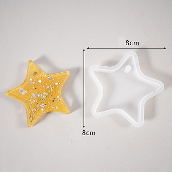 Pendant Silicone Molds, Resin Casting Molds, For UV Resin, Epoxy Resin Craft Making, Star Pattern, 80x80x10mm