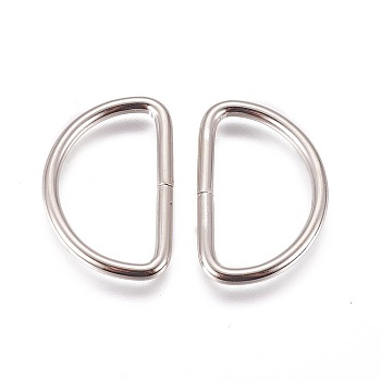 Iron D Rings, Buckle Clasps, For Webbing, Strapping Bags, Garment Accessories, Platinum, 20.5x31.5x2.7mm, Inner Diameter: 26x15mm
