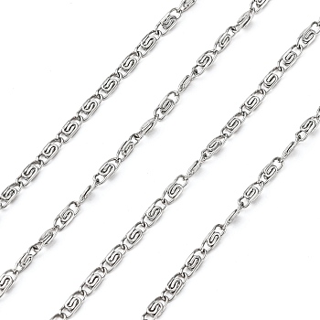 304 Stainless Steel Lumachina Chains, Snail Chains, Decorative Chains, Soldered, Stainless Steel Color, 2x0.4mm