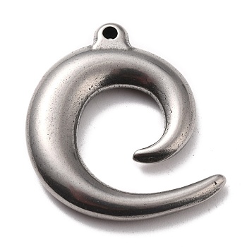 304 Stainless Steel Pendants, Vortex, Stainless Steel Color, 30x26.5x5mm, Hole: 1.8mm