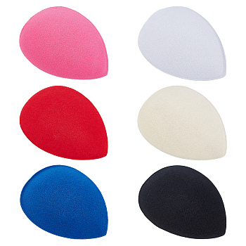 CHGCRAFT 6Pcs 6 Colors EVA Cloth Teardrop Fascinator Hat Base for Millinery, Mixed Color, 127x100x5mm, 1pc/color