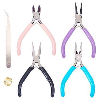 45# Steel Jewelry Pliers, Side Cutting Pliers, with Plastic Handle, Mixed Color, 110x91x8.5mm