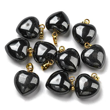 Golden Heart Black Stone Pendants