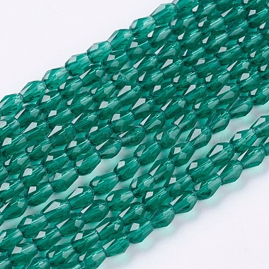 5mm Teal Drop Glass Beads