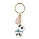 Porte-clés pendentif en émail en alliage de flocon de neige et de panda(KEYC-JKC00630)-2