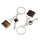 Natural Tiger Eye Pendant Keychains(KEYC-A016-01P-12)-2