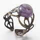 Adjustable Mixed Stone Wide Band Cuff Rings(RJEW-JR00147)-2