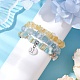 3Pcs 3 Styles Natural Citrine & Flower Amazonite & Aquamarine Aventurine Chips Stretch Bracelets Sets(BJEW-JB11076-05)-3